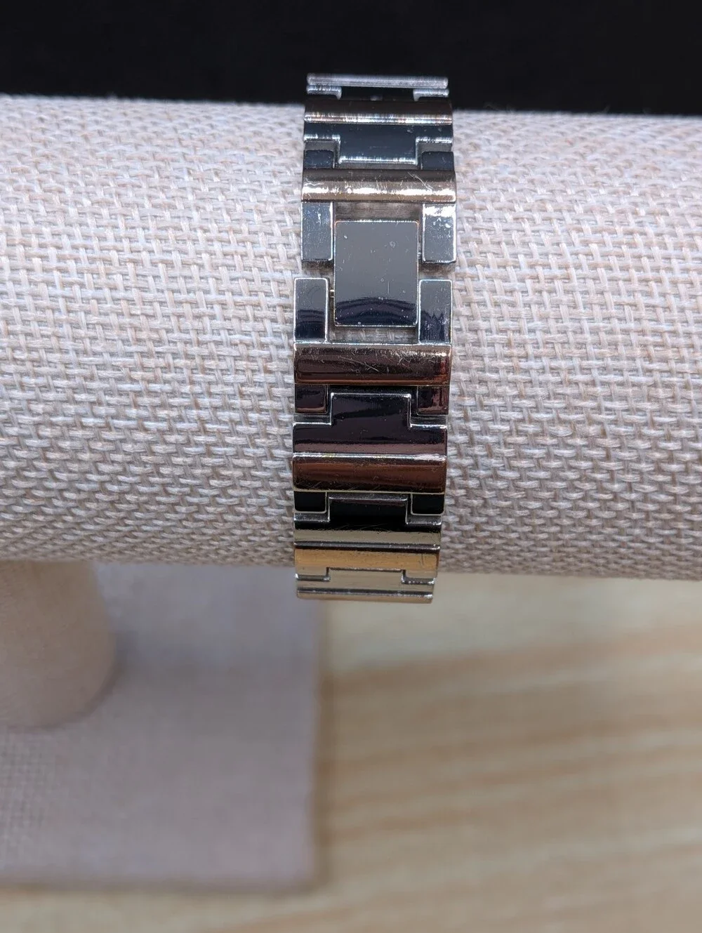 Folio Two-Tone Glitz Crystal Accent Silver and Rose Gold Watch